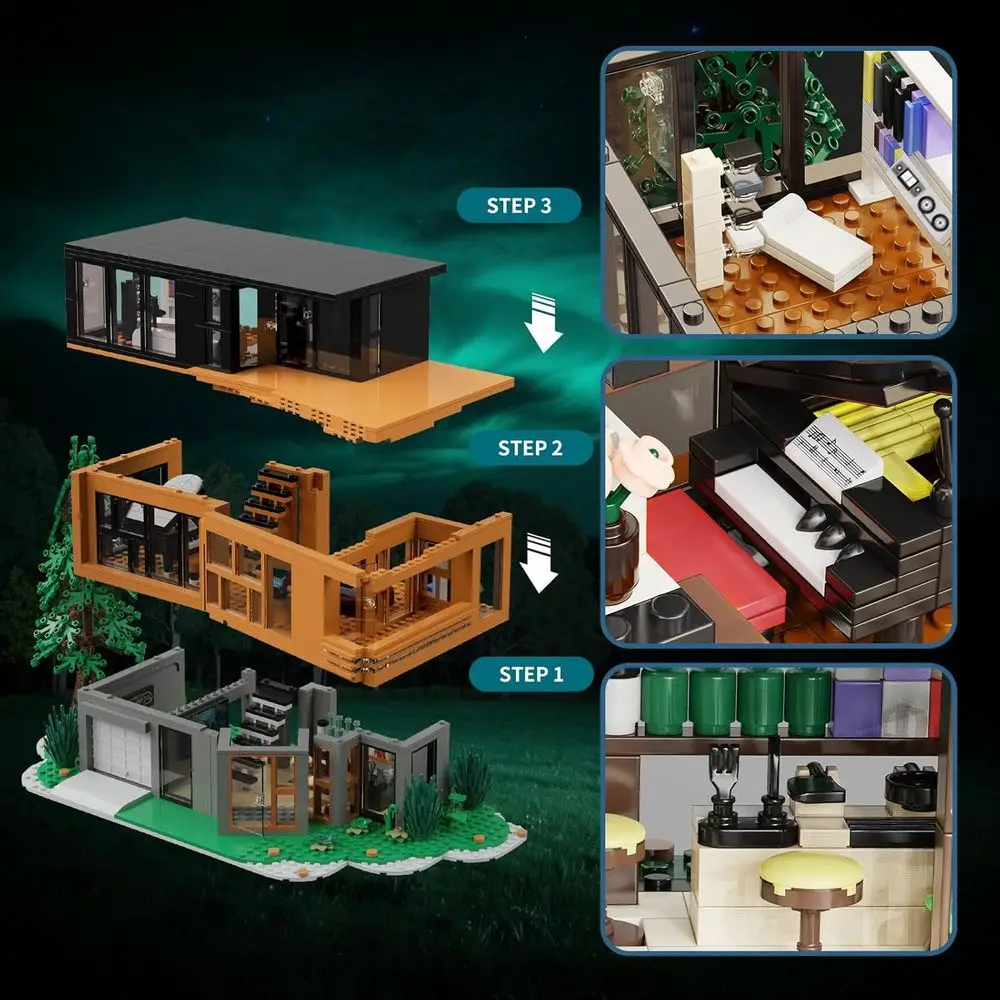 Kit de mansión encantada iluminada, modelo de casa espeluznante para entusiastas de la película, compatible con LEGO, ideal para adultos y niños mayores de 8 años (1550 piezas)