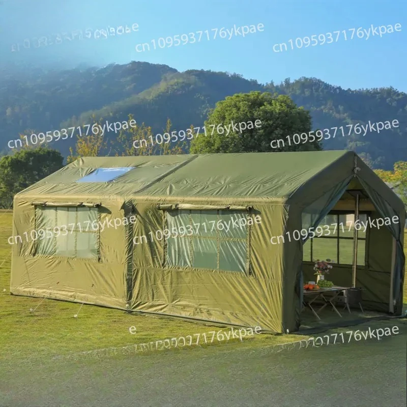 Inflatable Tent, One Room and One Living Room, Multi-person Outdoor Camping, Windproof and Rainproof Oxford