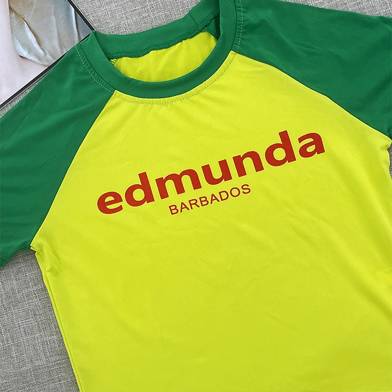 Edmunda Barbados Women T-shirt Aesthetic Graphics Goth Crop Top Streetwear Grunge Baby Tee Vintage Casual Short Sleeve T-Shirts