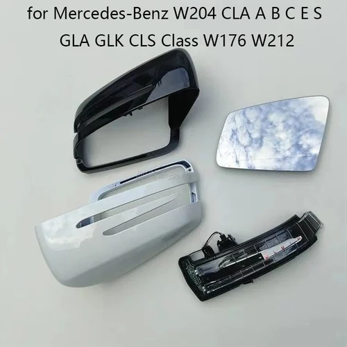 Para mercedes-benz W204 CLA A B C E S GLA GLK CLS clase W176 W212 cubierta de espejo trasero calefactable luz de señal de giro de cristal inferior