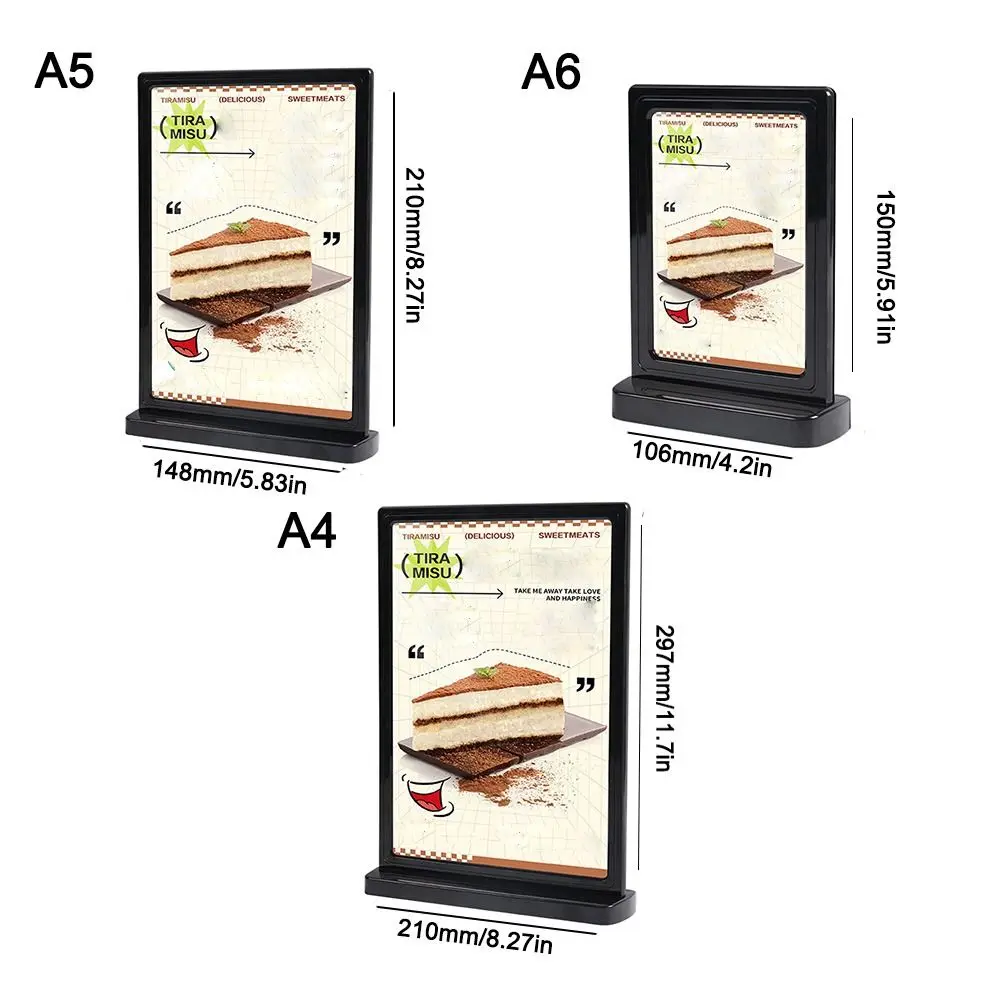 Transparent Acrylic Panel Menu Display Stand A4 Vertical Table Card Sign Collection Photo Protection Holder Album Postcard