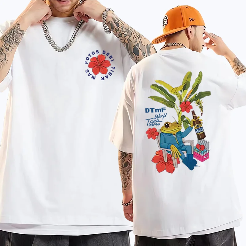 

Rapper Bad Bunny Graphics T-shirts Men women's Debi Tirar Mas Fotos DTMF World Tour vintage short sleeve Cotton Oversized tshirt