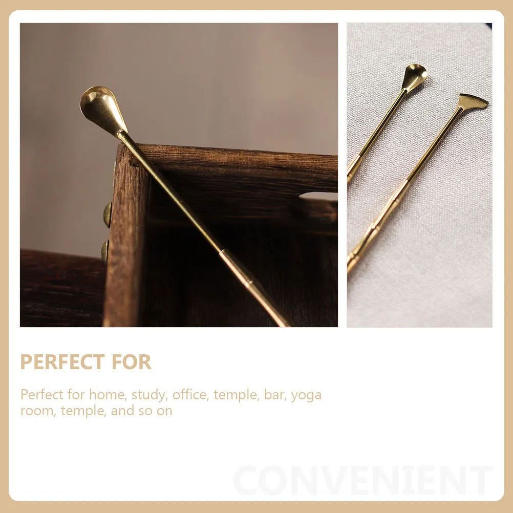 

1 set Incense Tools Set Copper Spoon Shovel For Diy Burning Long Handle Incense Powder Kit Burner Supplies Tea
