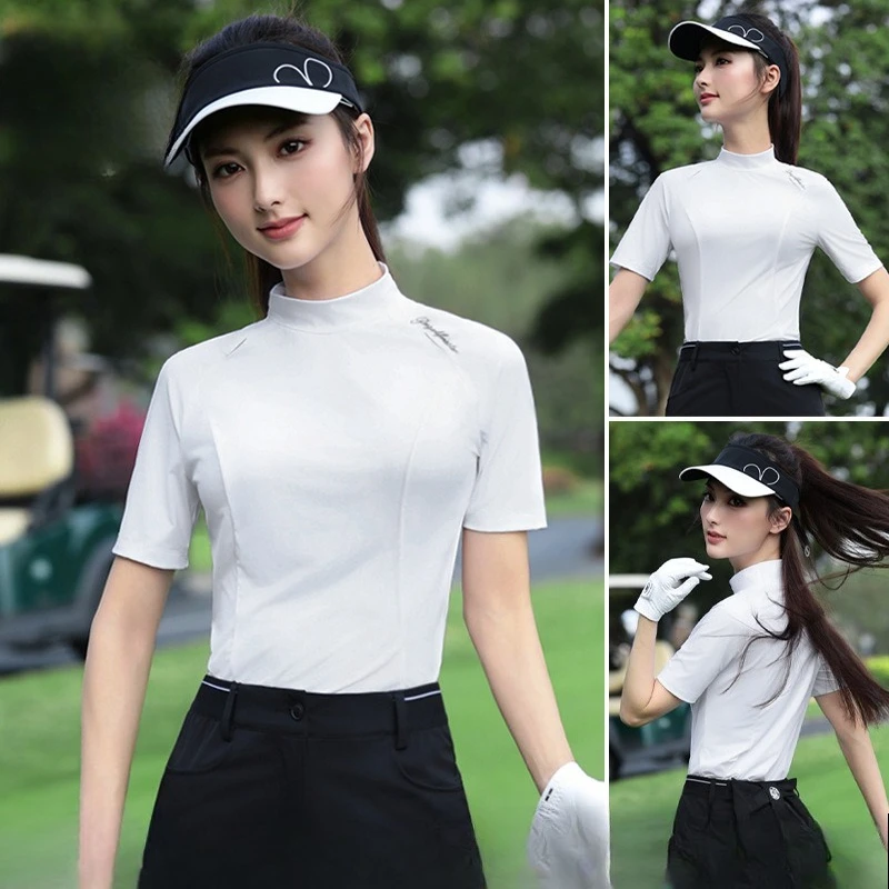 

Женская футболка PGM Golf с короткими рукавами для весны и лета, дышащий простой топ YF895