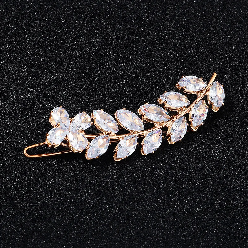 Zirkon Haarnadeln Frauen Kristall Haarschmuck Mode Haars pangen Haar bekleidung Hochzeit Haars pangen Schmuck Zubehör – Detail 6