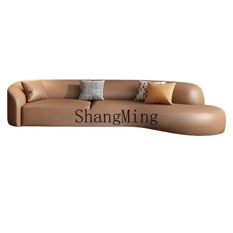

LXY new special-shaped leather sofa minimalist small apartment creative moon sofa living room light luxury arc