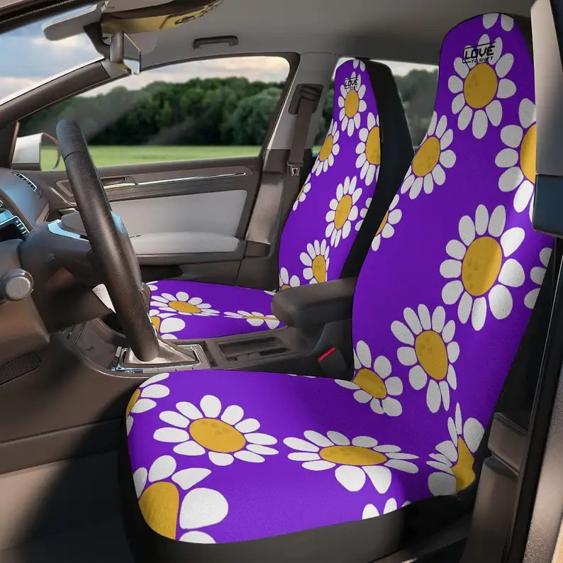 

Fun Purple Daisy Car Seat Cover, Groovy Seat covers for car, fun seat cover, car accessories