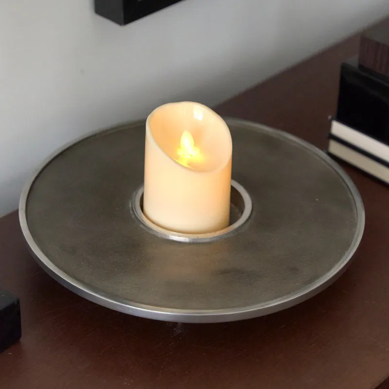 Indian jewelry aluminum silver-gray candle holder,  new Chinese style retro atmosphere candle holder decoration ornament