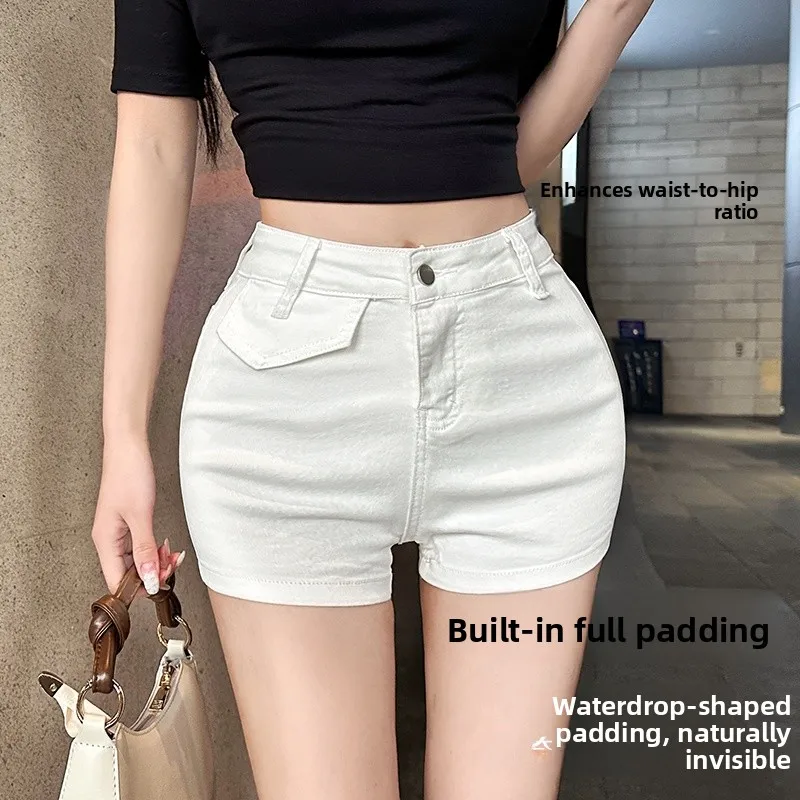 Low Waist Slim Fit Denim Shorts New Arrival Khaki Hip Enhancing Hot Short Pants Women's Fashion Casual Cotton Stretch Denim