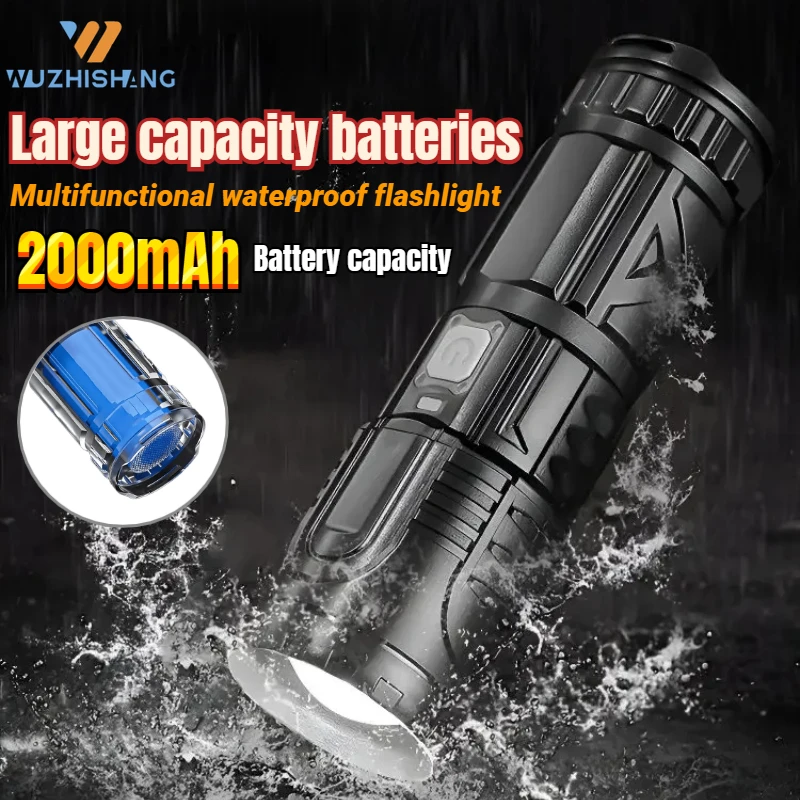 

FLSTAR FIRE White Laser Flashlight Outdoor Camping Type-C Rechargeable Spotlight Telescopic Zoom Waterproof Emergency Lantern