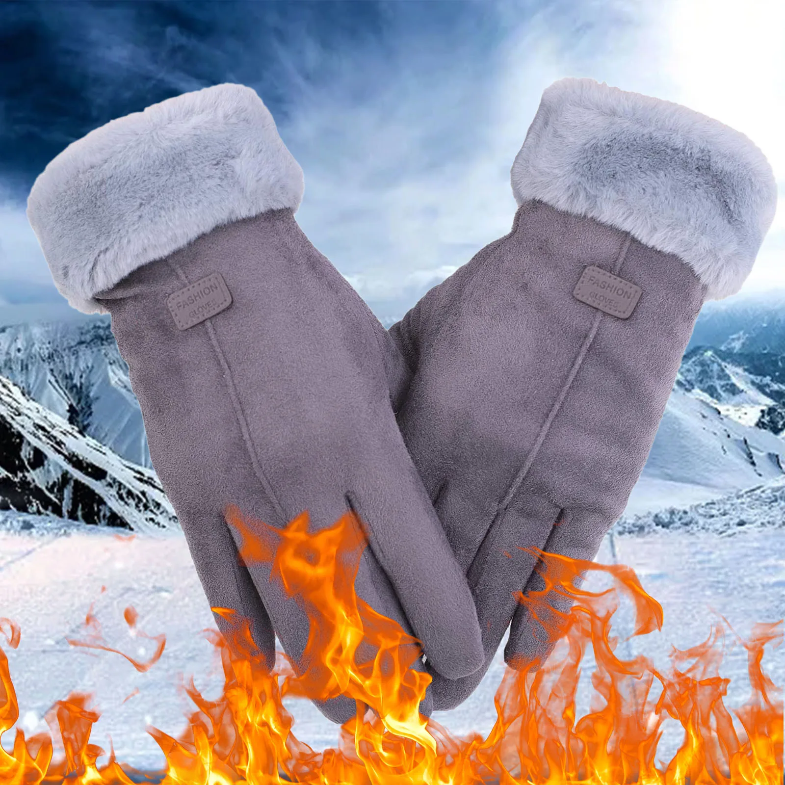 Gloves Warm Thermal Cable Women Elastic Touchscreen Knit Winter For Driving Cuff Gloves Mittens Men Winter Warm Women Gloves