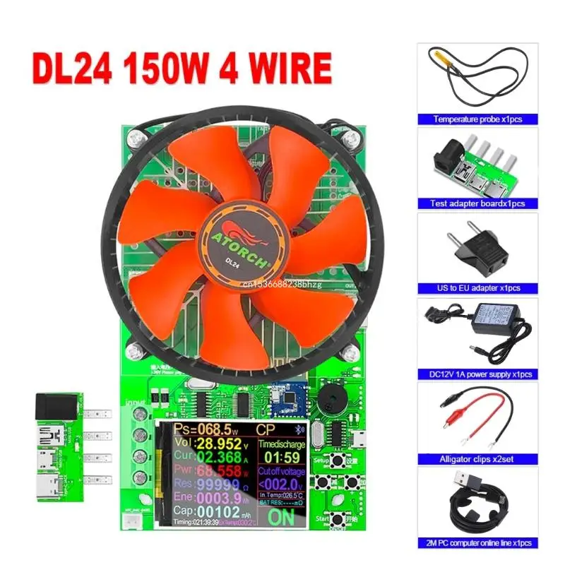 Electronic Load Tester 150W Upgrade Version 4-wire Color Screen for DC Tester Electronic Adjustment Constant Load Meter