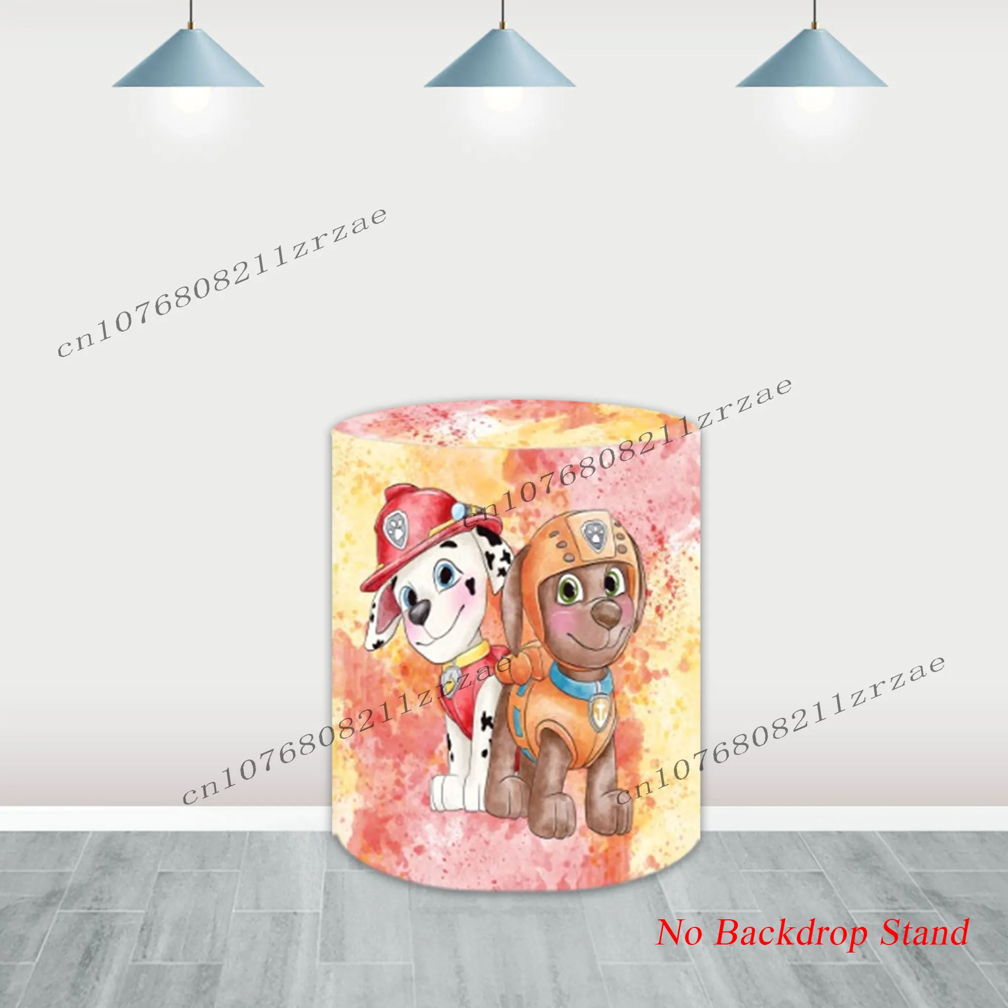 The Paw Patrols Round Backdrop Boy Kid Birthday Party Decoration Baby Shower Colourful Banner Poster Background Photography Prop
