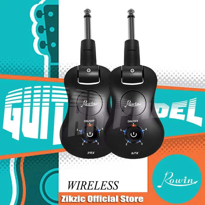 

Rowin WS-30 2.4G 4 Channels Wireless Rechargeable Electric Guitar Receiver Set 30 Meters Transmission with USB Charging Cable