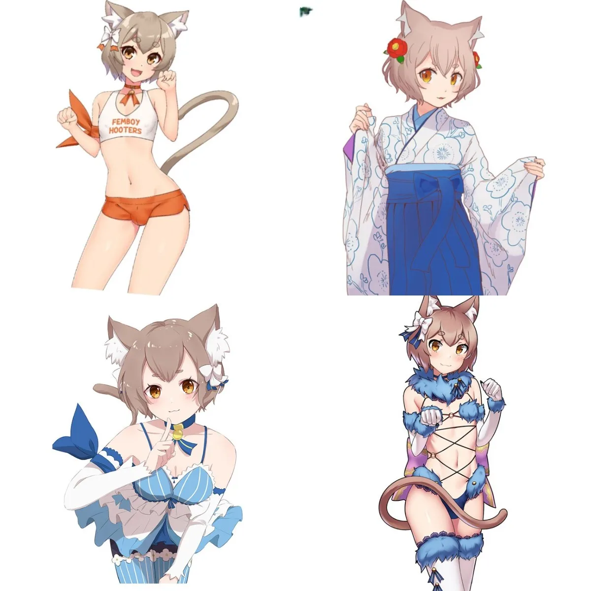 Hentai Femboy Furry Anime Car Sticker Windshield Waterproof Bumper Decal Scratch-Proof Decor Vinyl Car Wrap Door Protector