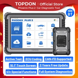 Topdon Phoenix Plus 2 Automotive Car Diagnostic Tool ECU Coding Scan VAG Bi-Directional Professional OBD2 Scanner Active Test