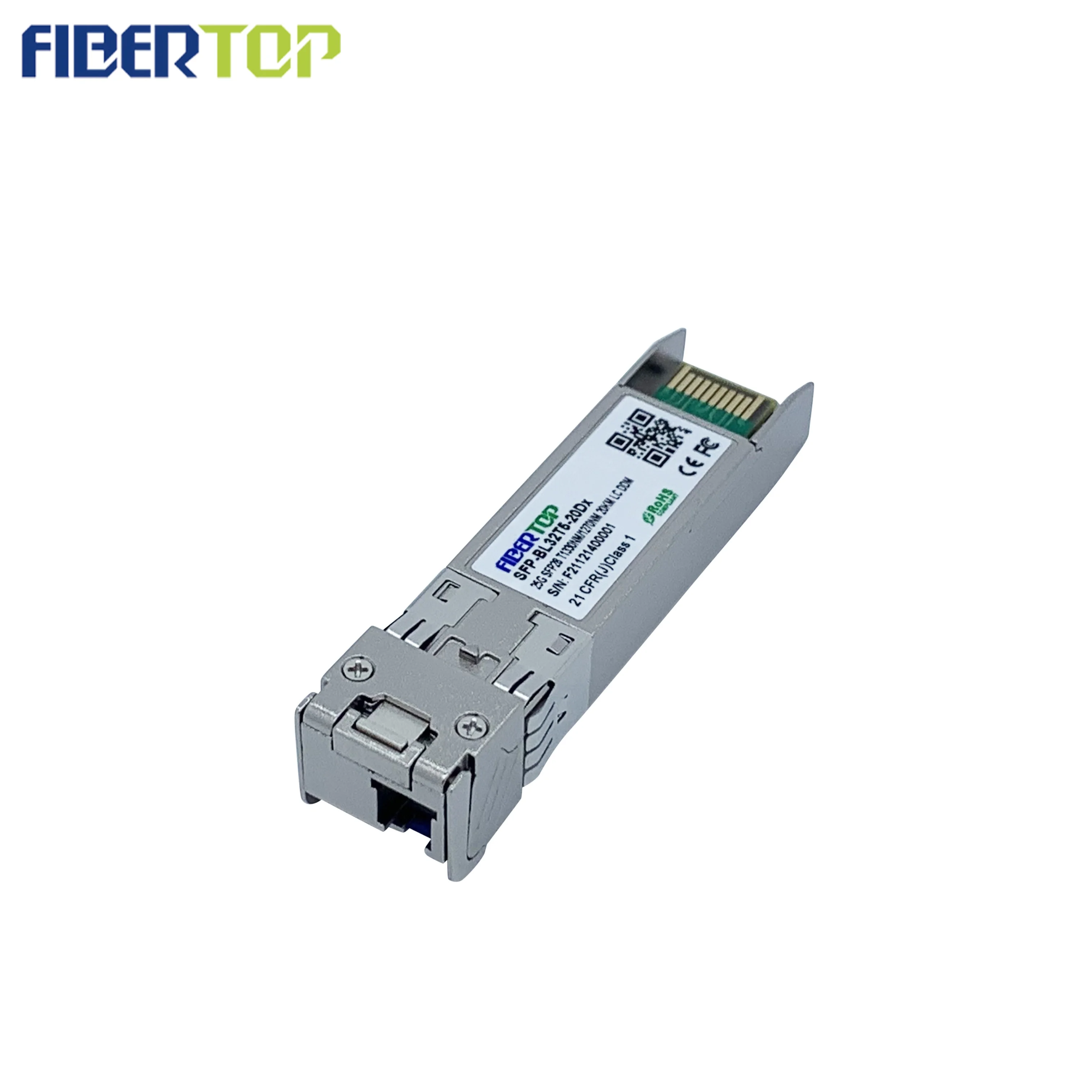 FIBERTOP finisar compatible 25G sfp28 optical transceiver module TX1330nm RX1270nm 20km single lc single mode DDM