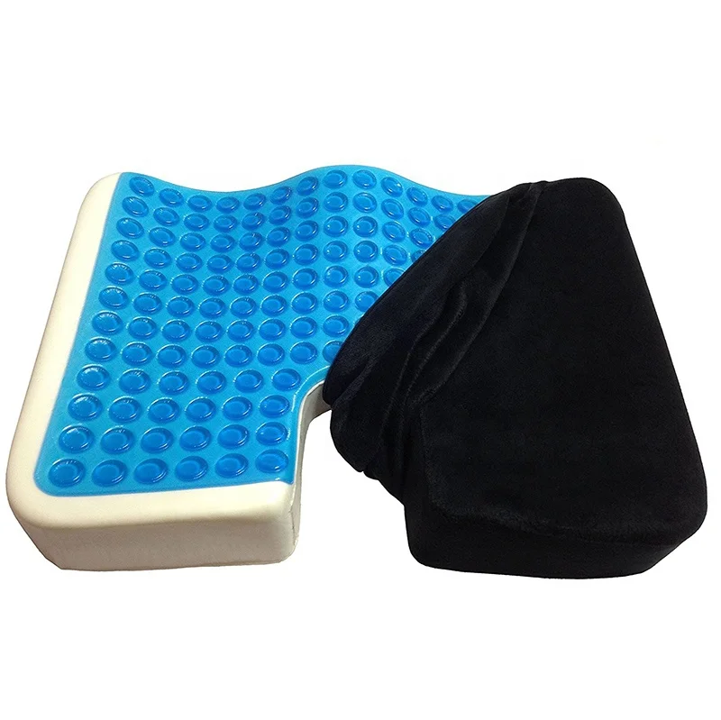 Truckers Coccyx Orthopedic Cooling Gel Memory Foam Car Chair Cushion Woven Technics for Drivers' Pain Relief Use for Sleeping