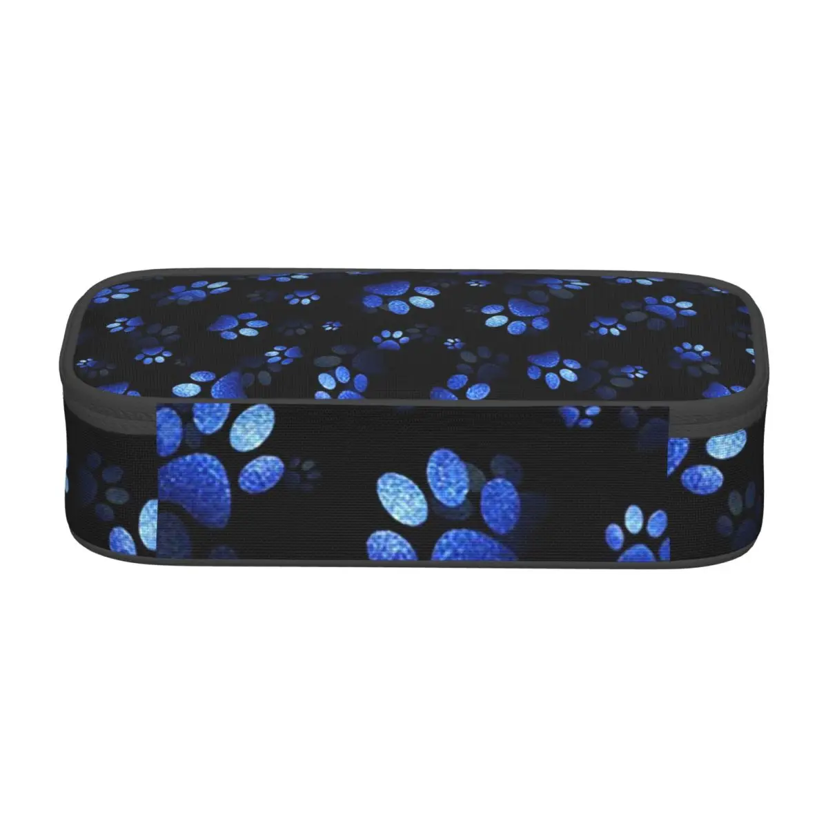 Blue Dog Paw Pattern Pencil Cases for Student Pen Box Pencil Bag Big Capacity Pencil Pouch Pen Holder