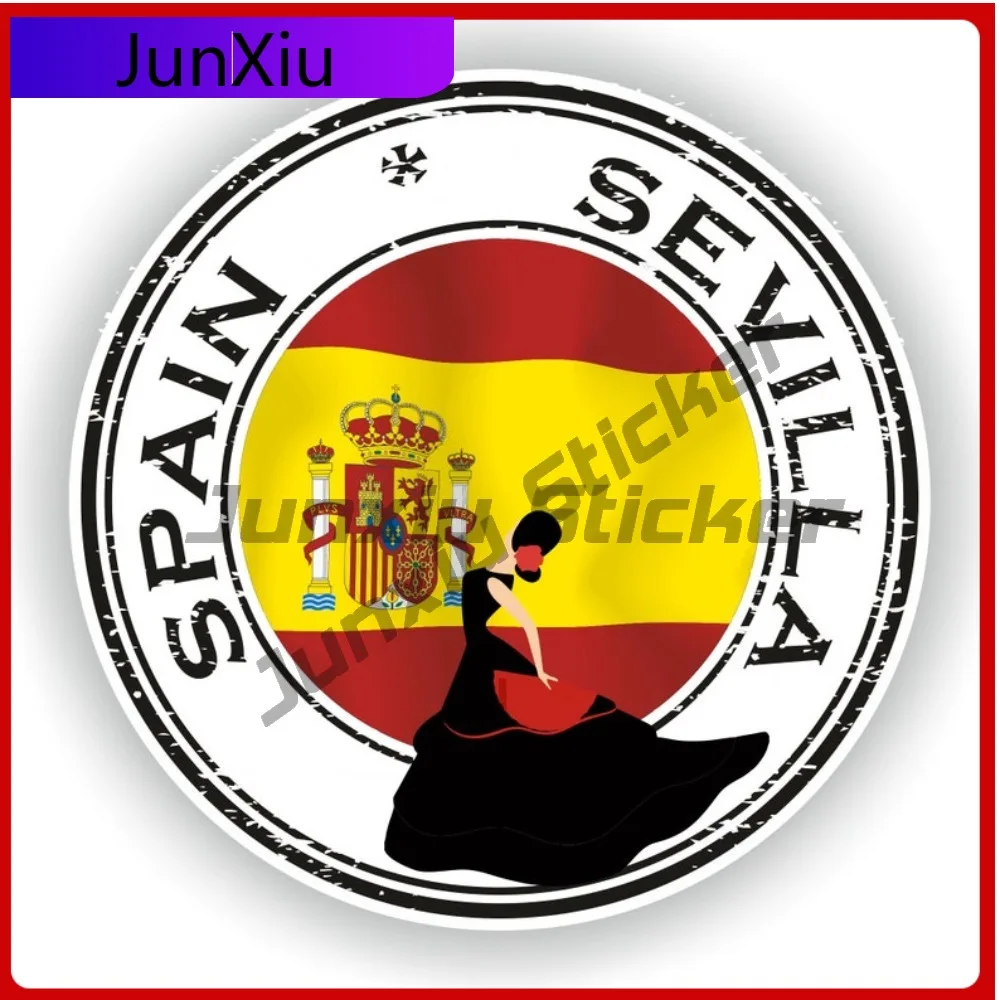 

Spain Sevilla Seal Trendy Window Waterproof Decoration Round Badge Sticker UV Resistant Weatherproof Sticker Boat Motorcycle