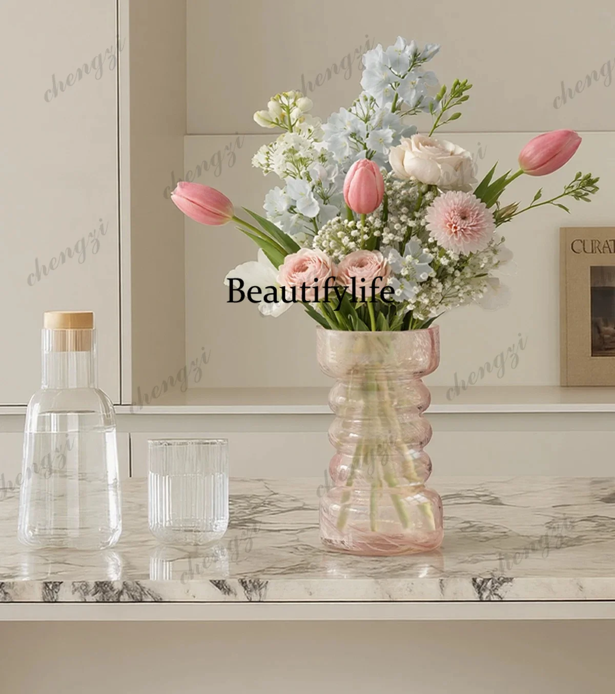 Vase high-end sense, new Chinese style good-looking retro medieval flower ware, French style