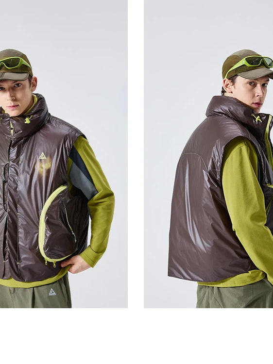 

Outdoor Men's down Jaet Du Feather Warmth Constant Color Changing Waterproof Vest Youth Vitali Sle Zipper Closure Sol...