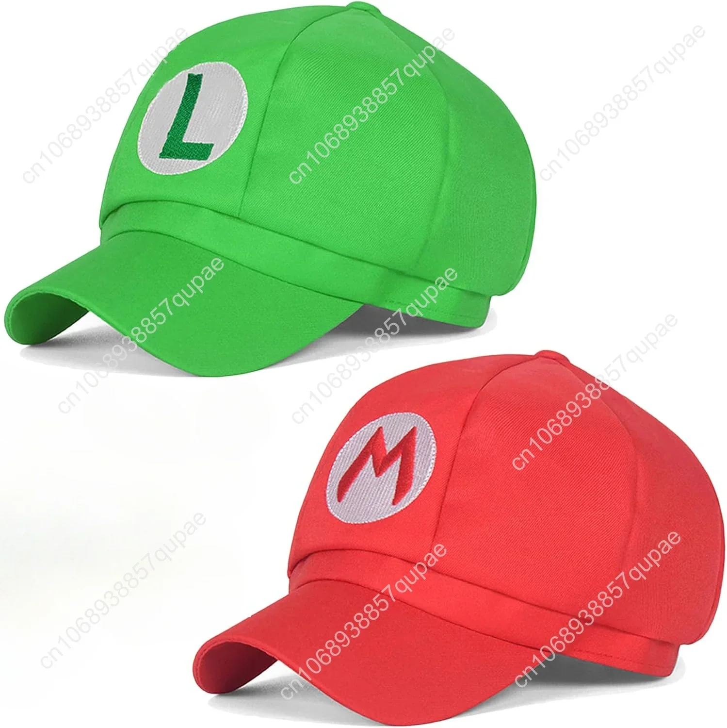 

Novelty Super Bros Costume Cosplay Hat for Adult Teens Halloween Party Supplies Cosplay 2Pcs 21-22inch inch Red Green