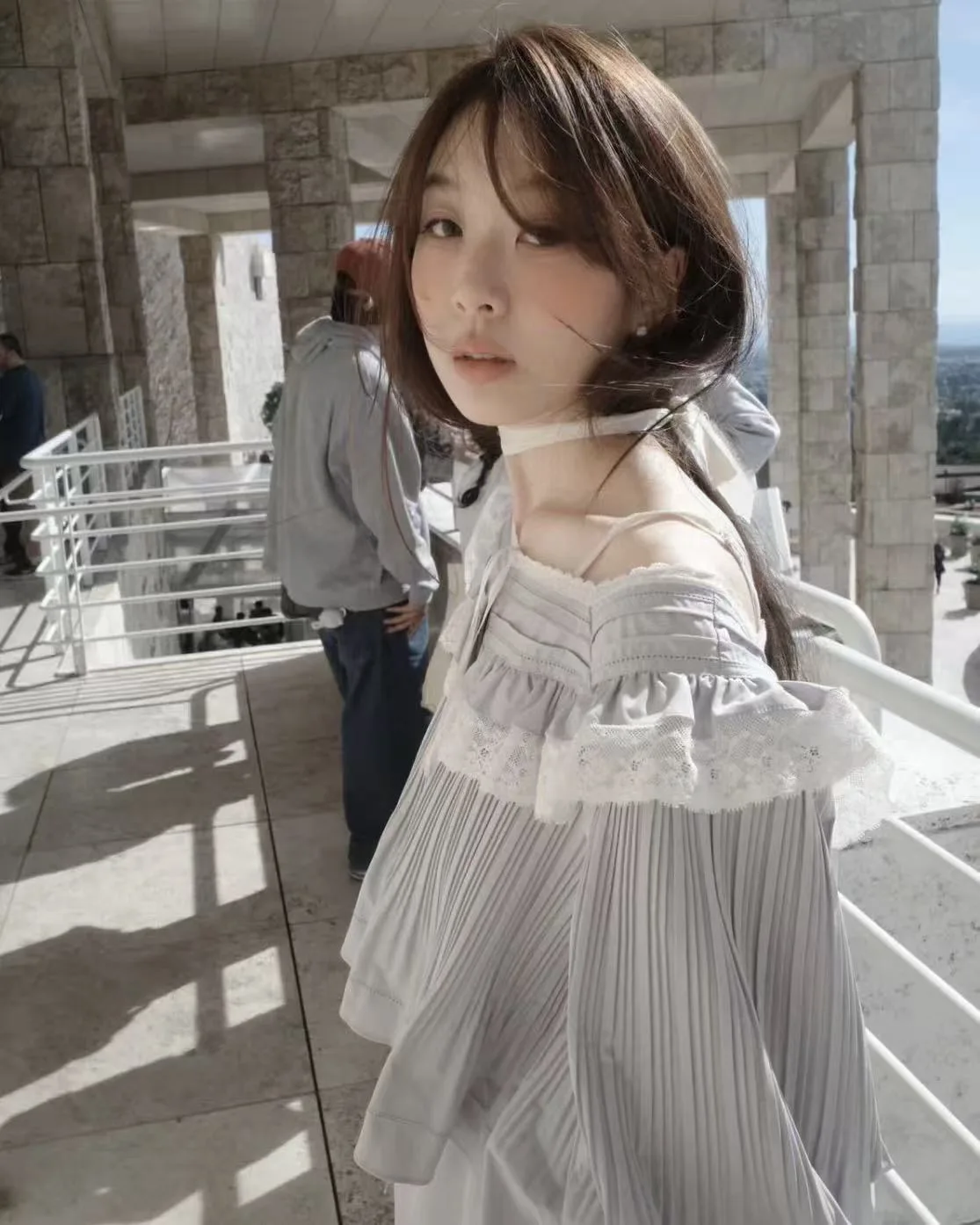 

Spring Summer New Style Long Sleeve Lace Trim Top Casual Loose Fit Women's Shirt Breathable Skin-Friendly Pure Color