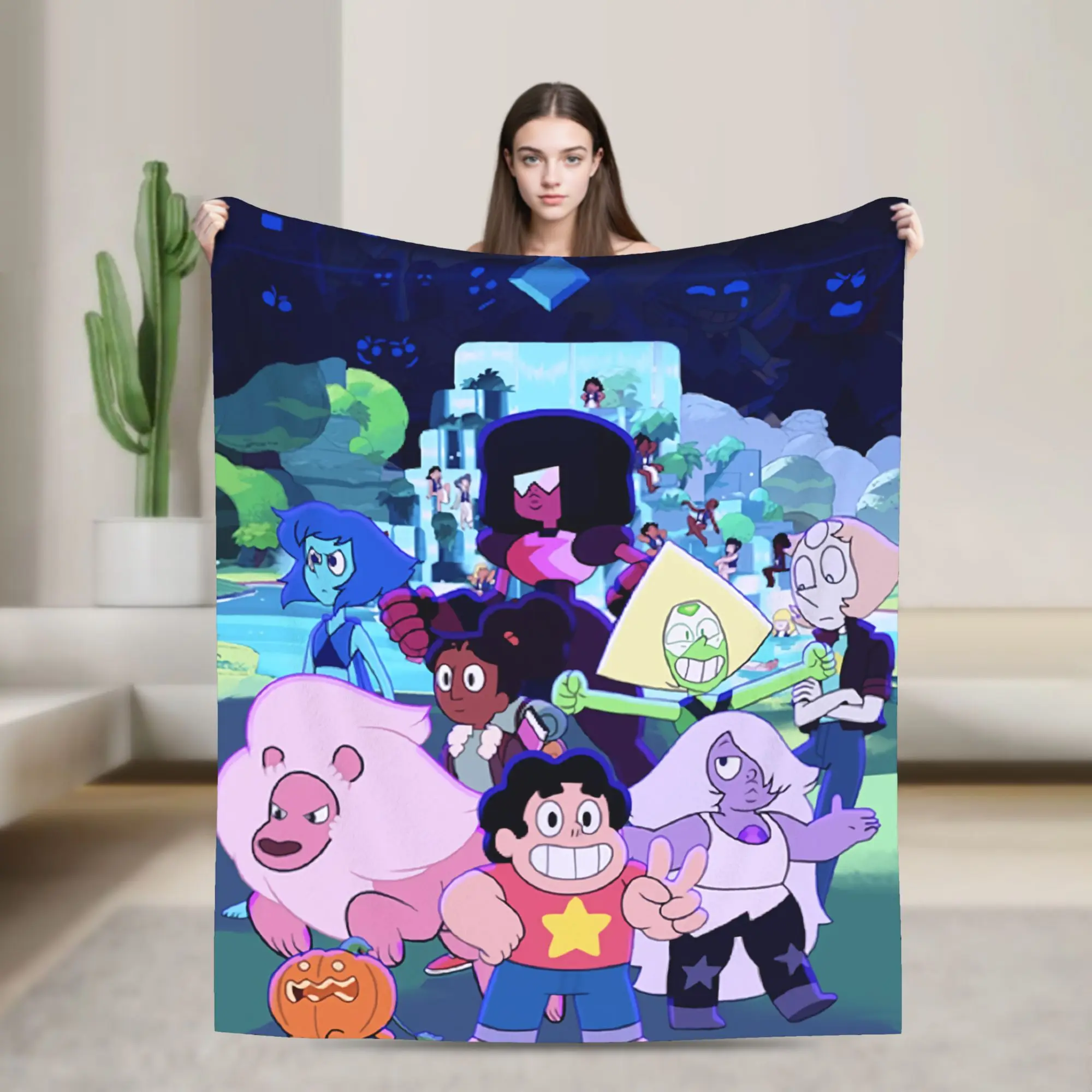 Steven Universe  Anime  Knitted Blankets  Fuzzy Throw Blankets Summer Air Conditioning Portable Ultra-Soft Warm Bedspreads,
