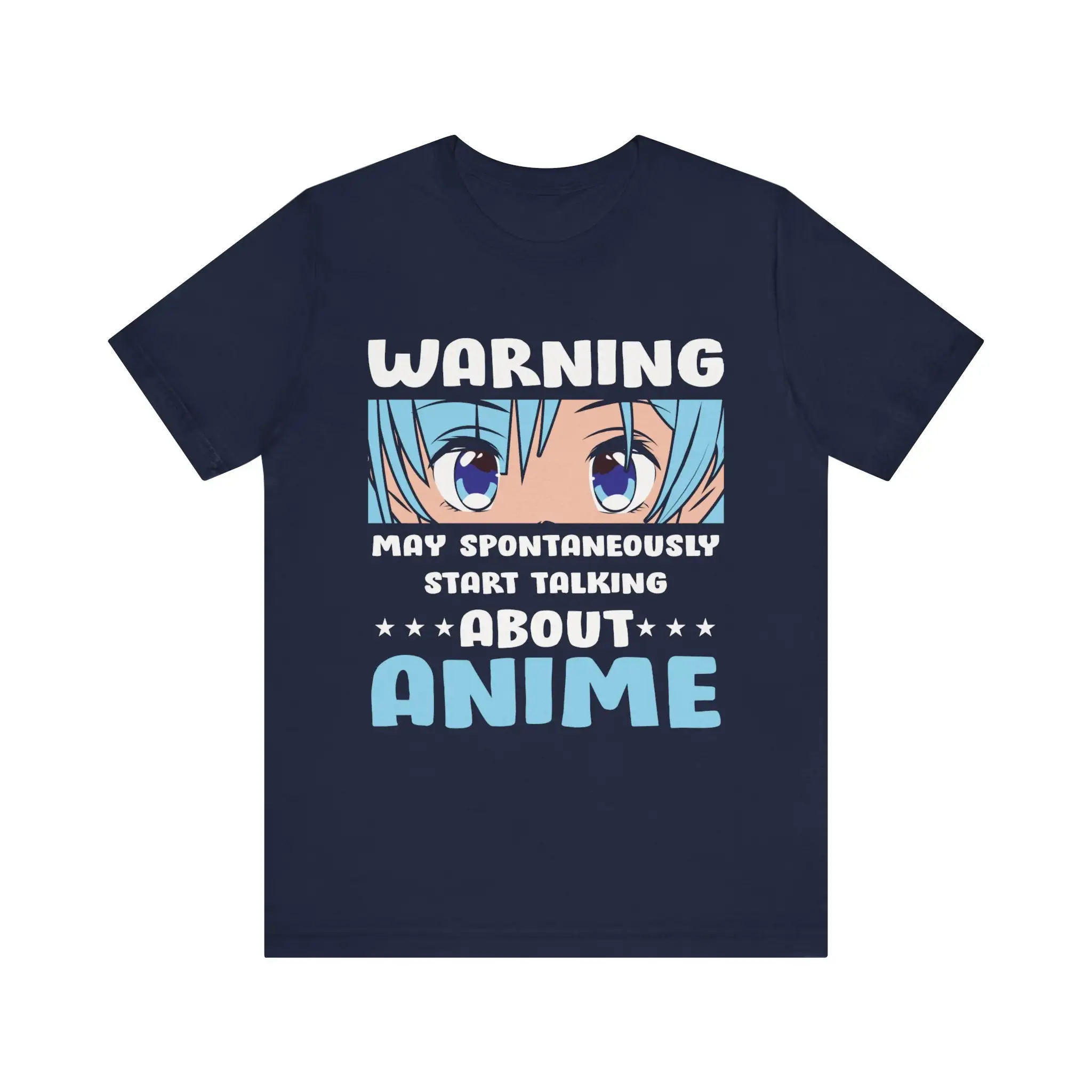 Warning May Spontaneously Start Talking About Anime T Shirt With Character Illustration