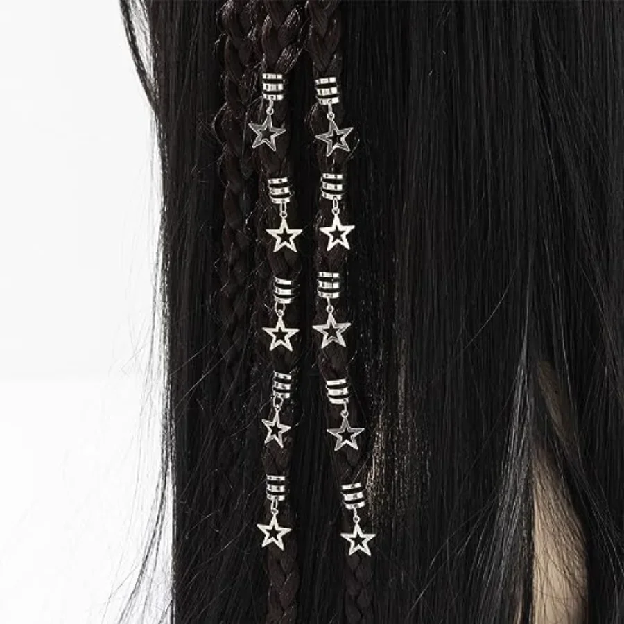 

ASVNRES Hollow Five-pointed Star Hair Braids Hair Jewelry Cuffs Dreadlock Braids Pendants Clip