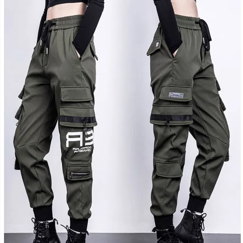 

Брюки-карго sizen Plus Женские, стильные штурмовые штаны с бандажным носком, спортивные повседневные брюки с завышенной талией в стиле хип-хоп