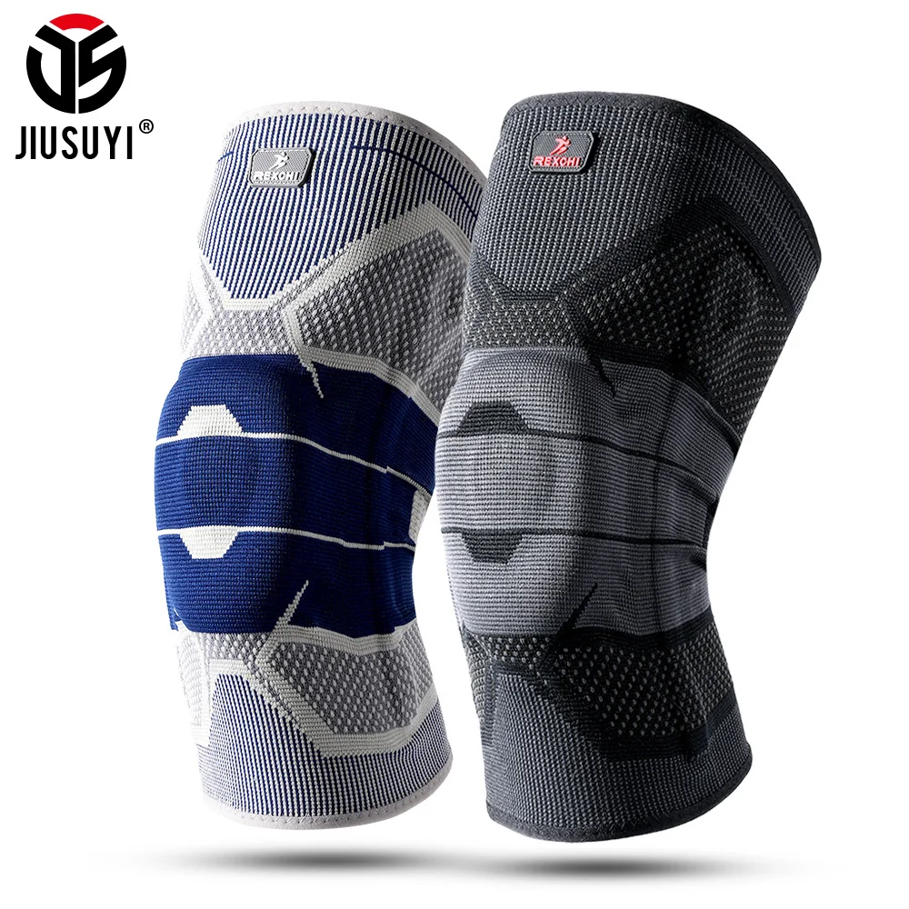 1PC Knee Pads Silicone Supports Basketball Fitness Meniscus Patella Protection Sports Safety Knee Sleeve Compression Protector