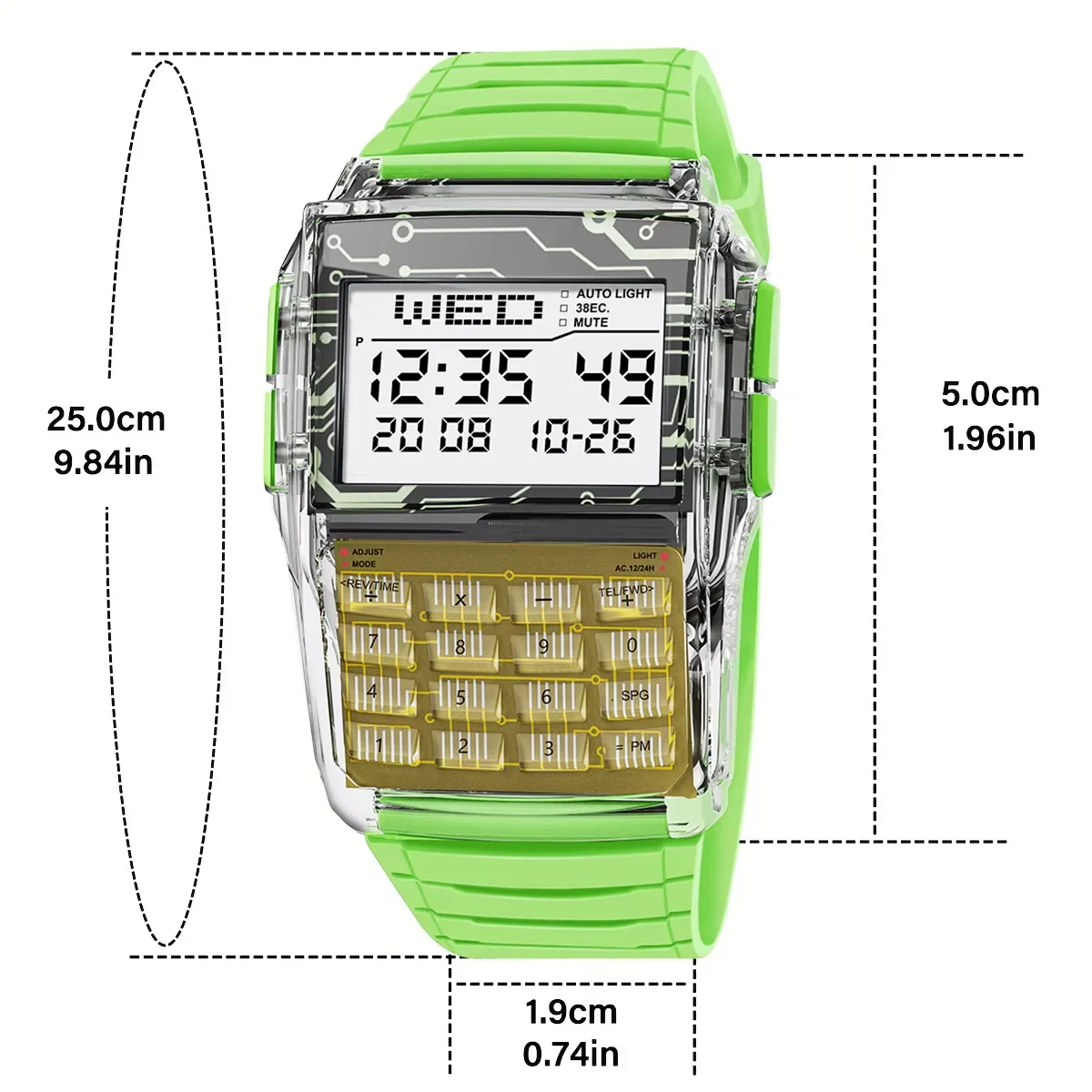 VO-Montre Électronique Lumineuse, Multifonction, Peut Enregistrer des Numéros de Téléphone, Étanche, Confortable, Résistante à l\'Usure