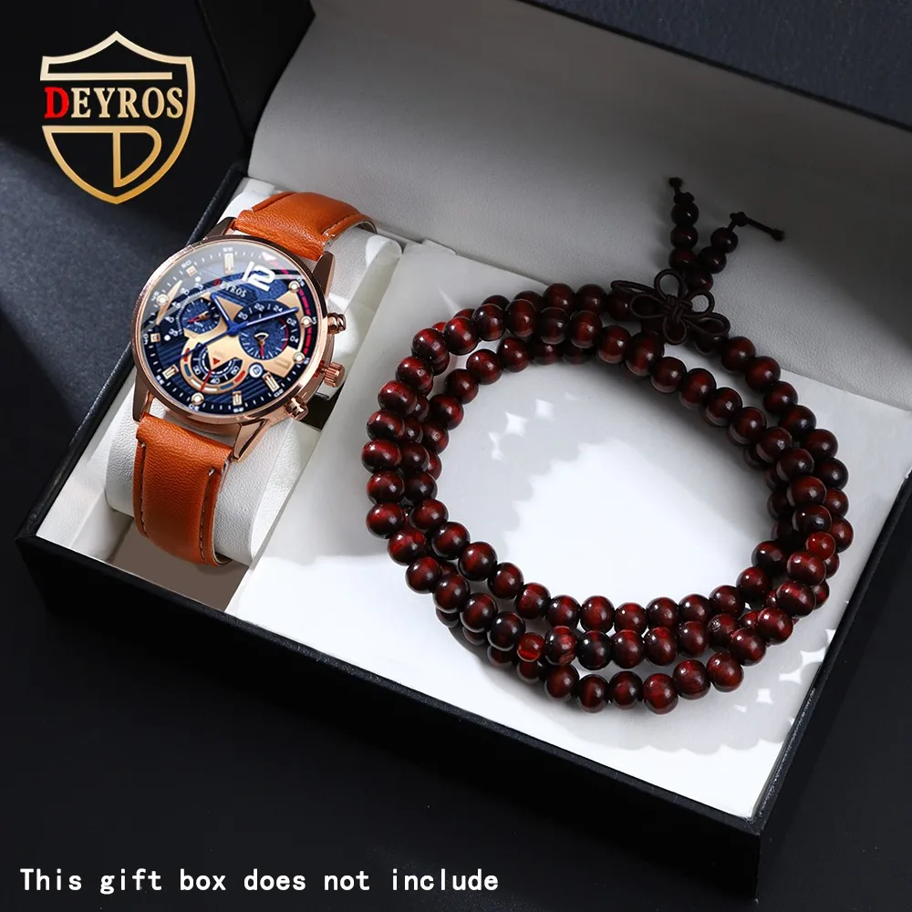 

2 шт./компл., повседневные мужские часы, кварцевые часы, ремешок из искусственной кожи, 1 мужские часы, 1 шт., натуральное дерево 8 мм/0,31 дюйма,