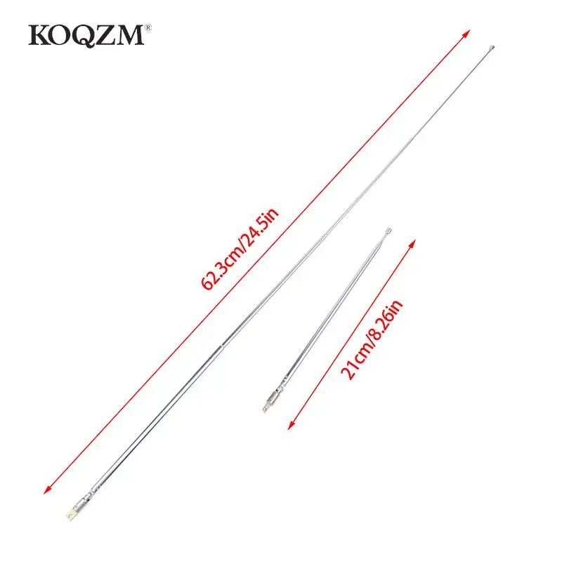 금속 전체 채널 Am FM 라디오 텔레스코픽 안테나, 360 도 회전 안테나, 62cm, 4 섹션