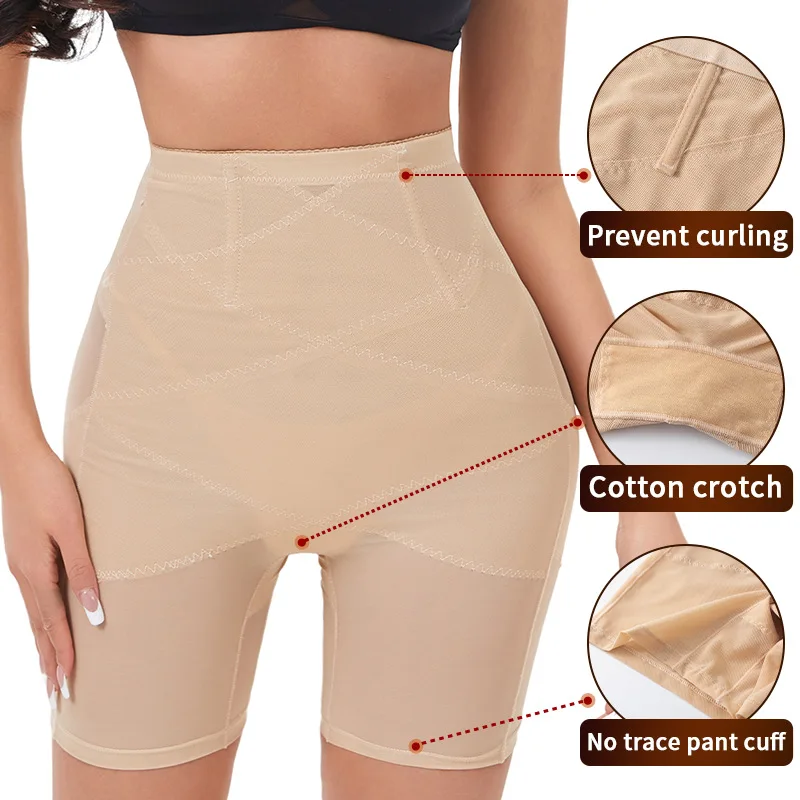 Mulheres cintura alta barriga controle roupa interior pós-parto shapewear levantamento de bunda emagrecimento calcinha respirável