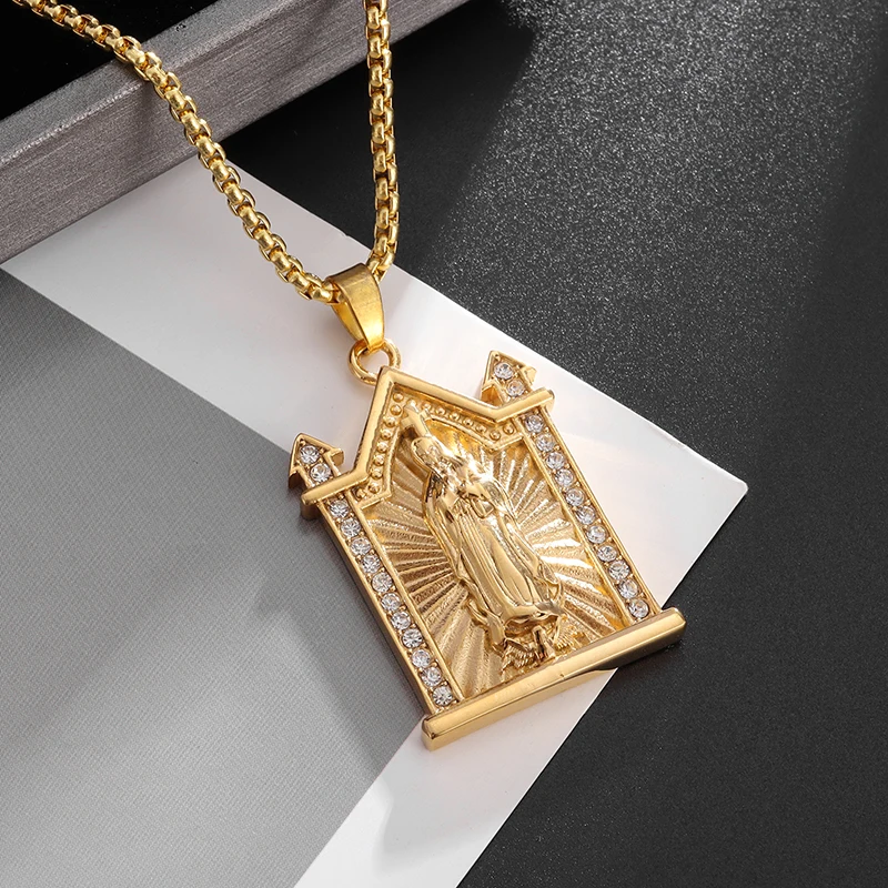 Религиозное-благословение-ожерелье-Девы-Марии-кулон-женская-легкая-роскошная-индивидуальная-цепочка-на-ключицу-с-темпераментом-веры