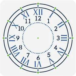 Clock Face Stencil for Painting 11.8x11.8 inch Large Clock Pattern Drawing Template Reusable Numbers Roman Numerals Painting