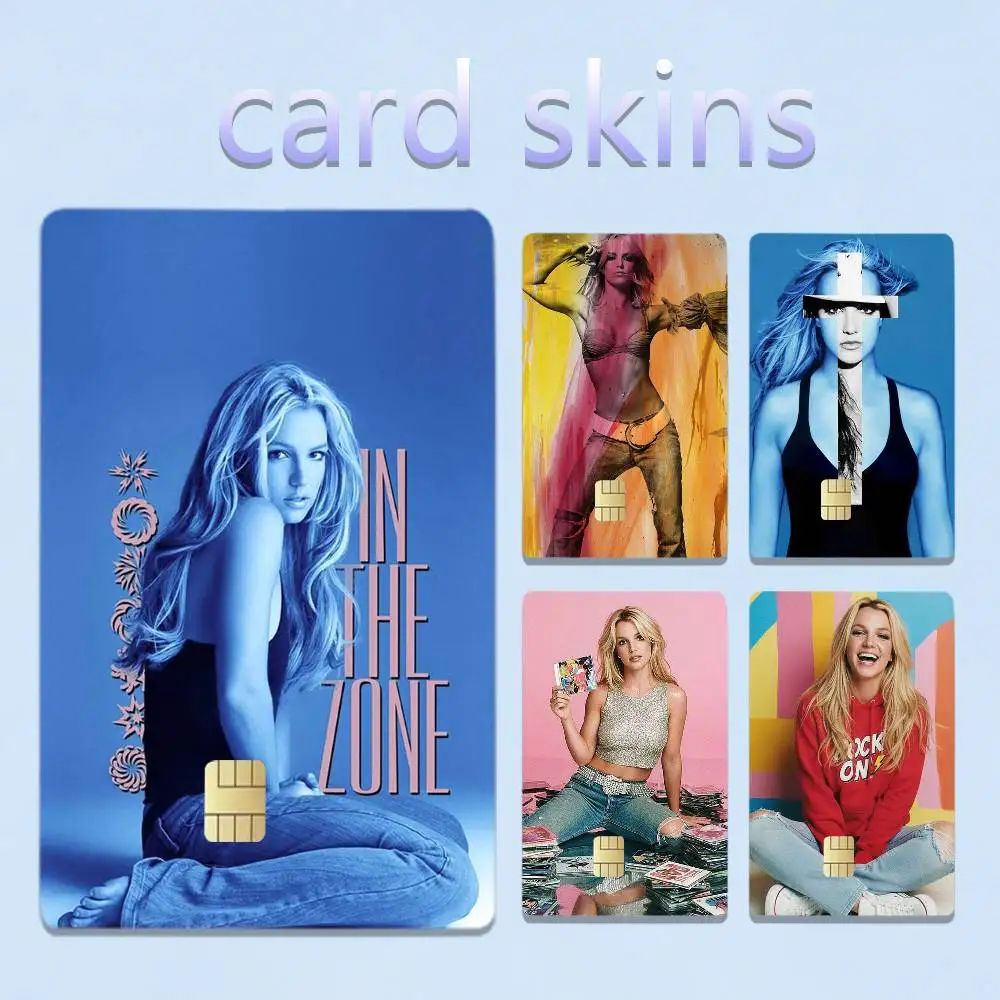 Singer B-Britney Classics S-Spears 4pcs 1Set Laser Holographic Sticker Skin Cover for Credit Bank Debit Card