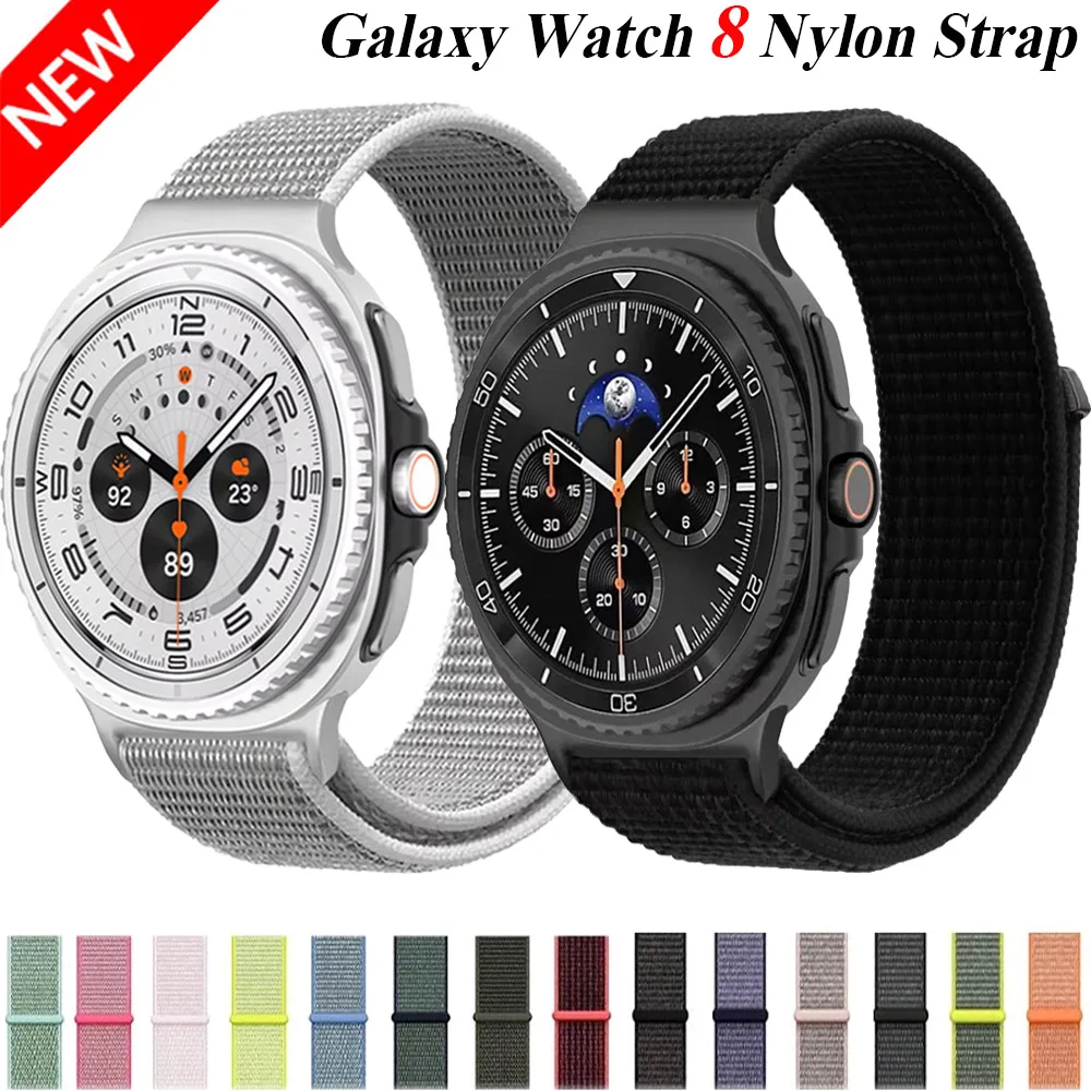 Official Nylon Loop Strap For Samsung Galaxy Watch 8 40mm 44mm Metal Connecting Bracelet Galaxy Watch 8 Classic 46mm Wristband