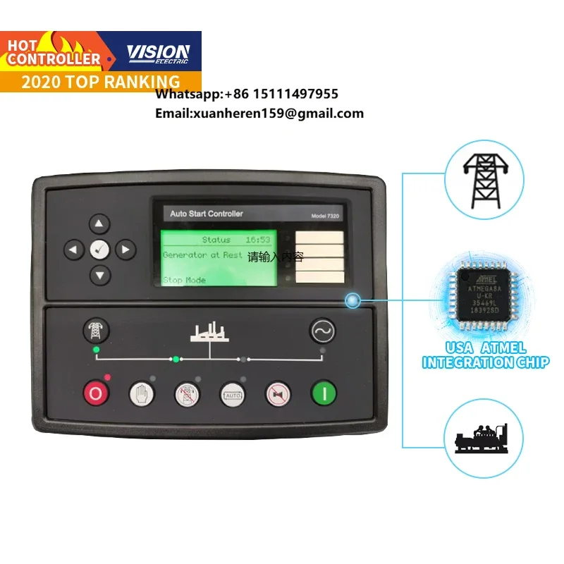 Electronic Auto Start Remote Monitoring Generator Set AMF Deep Sea Controller DSE 7320 Mkii ATS Control Panel Module DSE7320