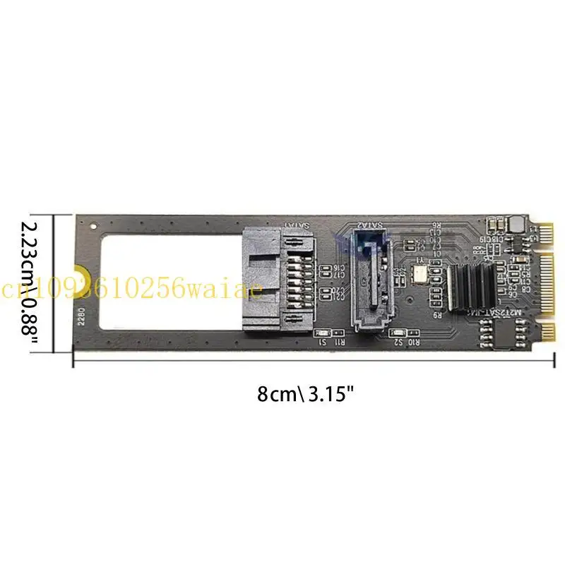 652f 2port for M.2 Riser Card NVME إلى SATA3.0 بطاقة تمدد JMB582 6GB/S ADA