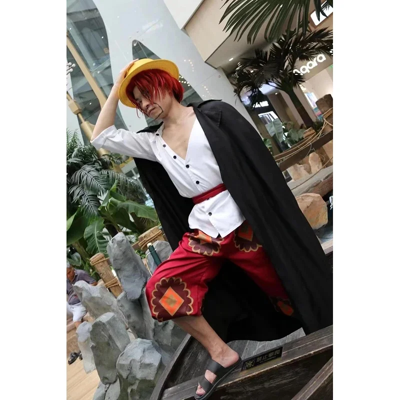 (#^.^#) 2026 New Film Shanks Cosplay Anime Pirate COS Costumes Adults Men Cloak Carnival Party Christmas Red Hair Pir →_→LOOK ME view 5