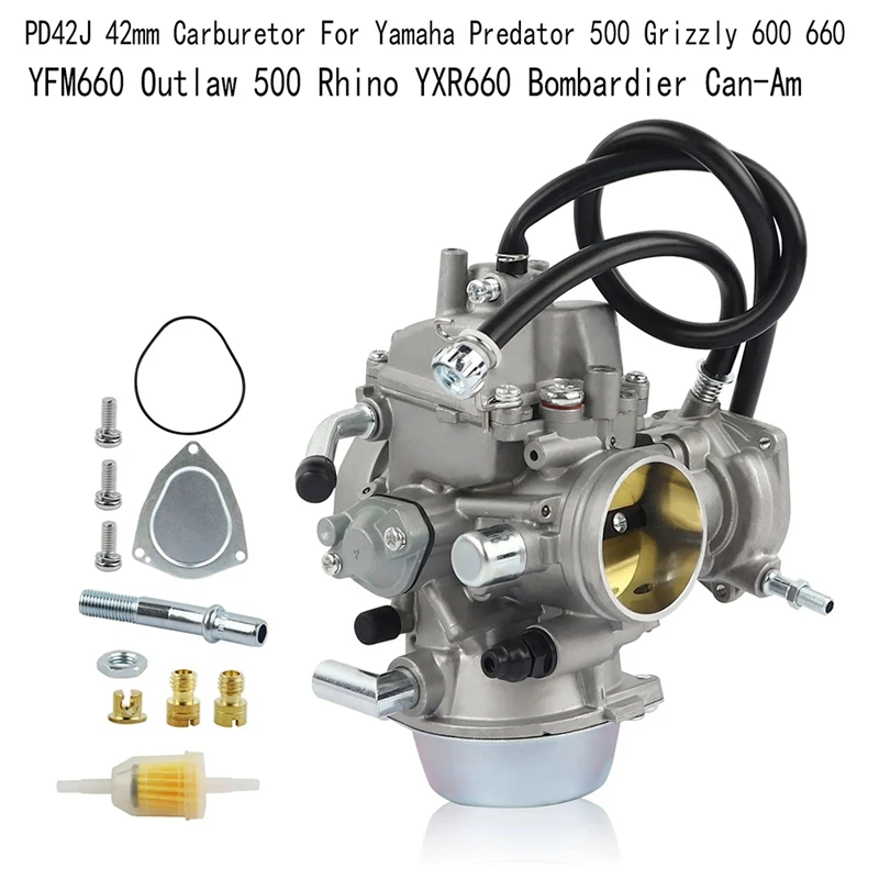 PD42J 42Mm Carburetor For Yamaha Predator 500 Grizzly 600 660 YFM660 Outlaw 500 Rhino YXR660 Bombardier Can-Am