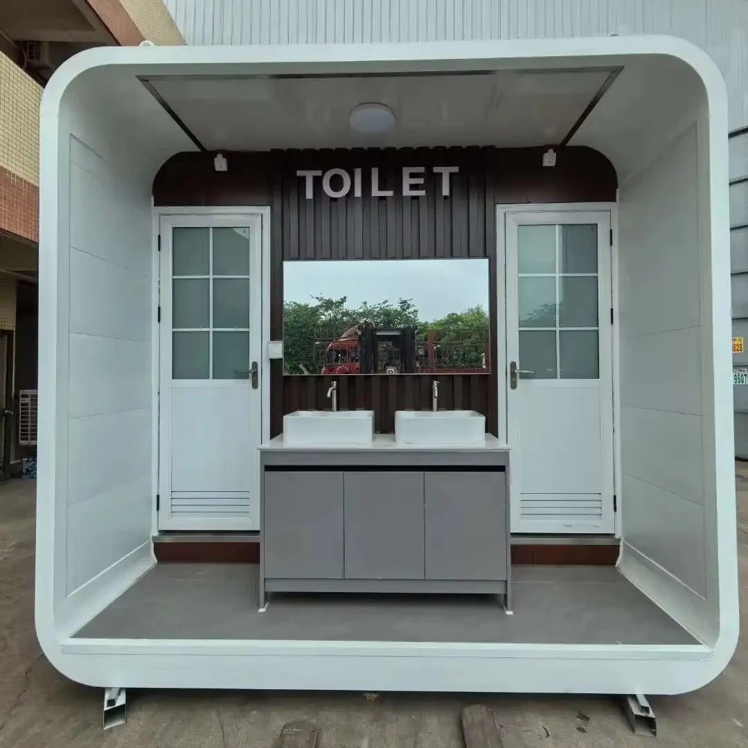 Trailer Mounted Toilet Separate Men Women Stall Full Ventilation Privacy Lock Door Highway Construction Transport Toilet