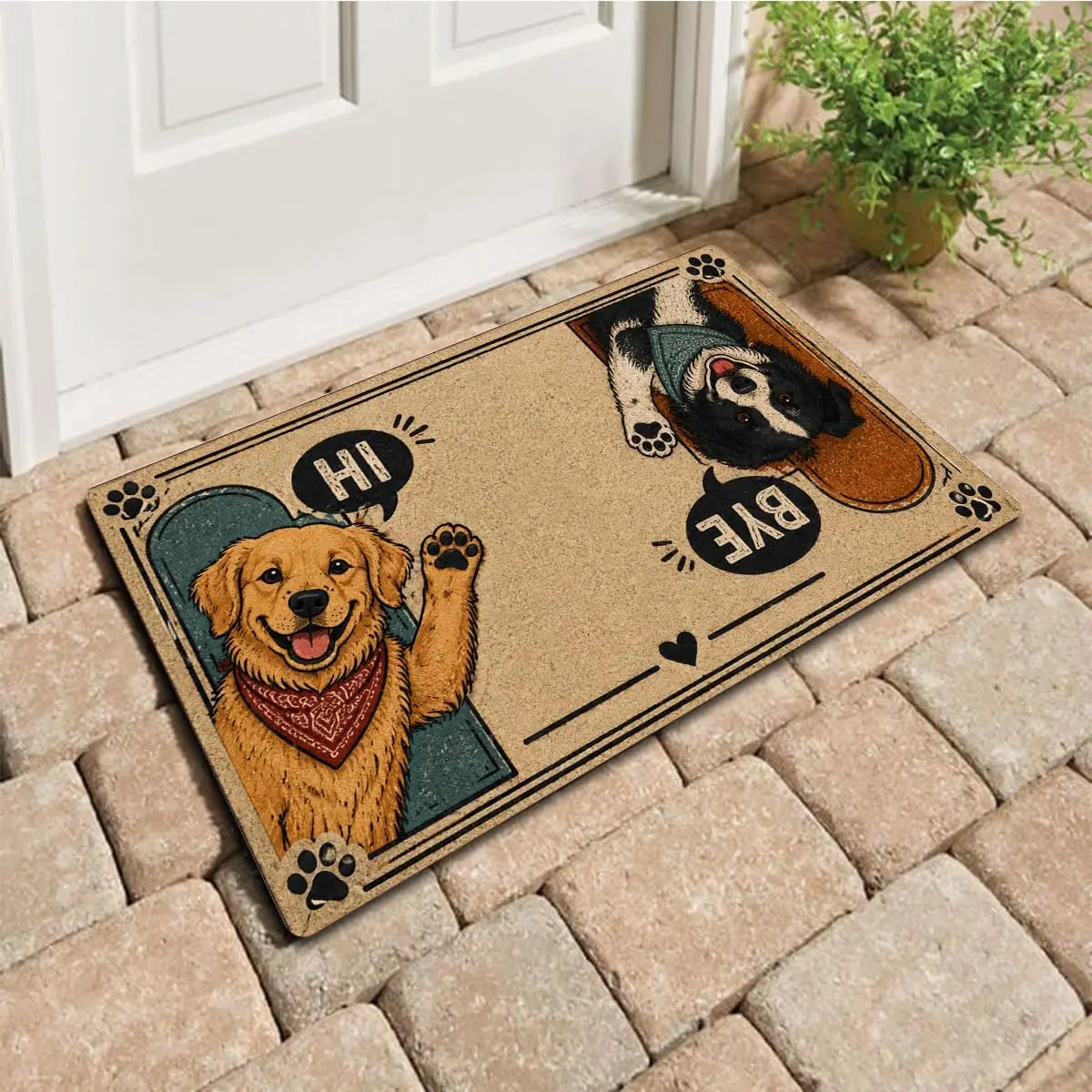 Dogs Welcome People Door Mat Funny Dog Doormat Mat Cute Dog Home Decoration Front Door Rug Patio Corridor Living Sofa Side