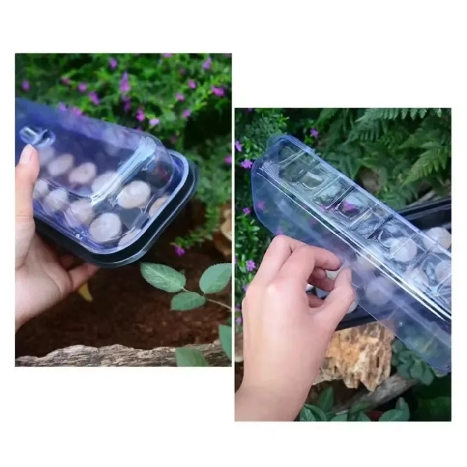Three in One Transparent Sowing and Seedling Tray with 12 Nutrient Seedling Soil Blocks Novice Horticultural Sowing Box Planting