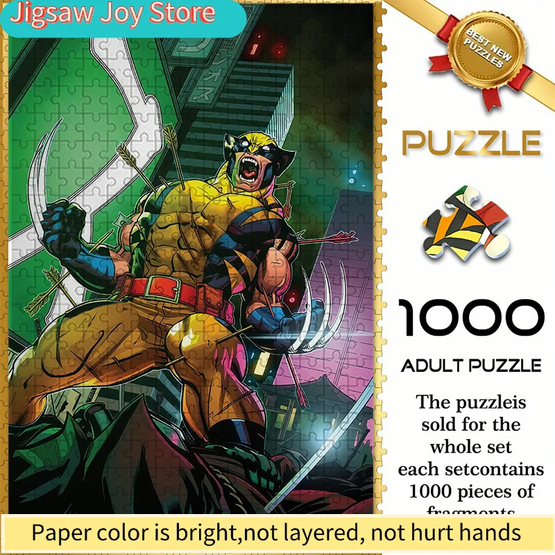 

Бесшовные пазлы на тему Marvel Z12.8-11, изображающие раненого Росомаху в битве в городской среде — прочные, толстые пазлы, P