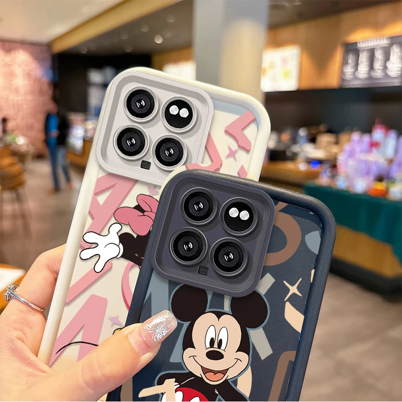 Lovely Disney Mickey Minnie Case for Xiaomi Mi 14 13 13T 12 12T Pro 12X 12S 11 Lite 11T POCO F5 X5 X3 NFC Silicone Cover Funda